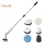 1 komplekt elektriline puhastushari koos 4 vahetatava harjapeaga, p&ouml;&ouml;rleva pikendusk&auml;epidemega veekindel juhtmeta vannitoa p&otilde;randaplaatide tsentrifuugimishari roheline