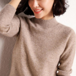 S&uuml;gistalvine poolk&otilde;rge kaelusega sviiter naistele Slim Fit Base Pullover Top Solid pikkade varrukatega talvised kootud kampsunid M