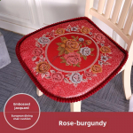 Kohandatud peene tikitud lilledega U-kujulised istmepadjad rihmadega Hiina stiilis puuvillane linane kontori kodu toolipadjad libisemiskindel t&otilde;mblukk 44x42cm (with straps)