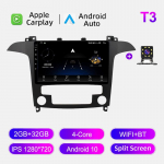 Autoraadio Android Auto Carplay Ford S-MAX 2006-2015 Multimeediumipleieri peakomplekt Stereo GPS Navigatsioon BT WIFI 2+32GB 2+32GB