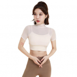 Lady Summer Yoga Top &otilde;huke, kiiresti kuivav, hea hingavusega l&uuml;hikeste varrukatega, v&ouml;&ouml;kohaga katmata k&auml;rbitud topp Pilatese spordisaali s&ouml;rkimiseks. XXL must