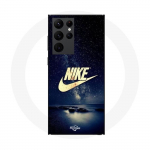 Coque Maniacase pour Samsung Galaxy S23 Ultra nike logo dor&eacute; nuit &eacute;toil&eacute;