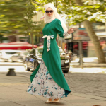 Naiste kleit T&uuml;rgi riidest islam Musliinist &scaron;ifoonist r&uuml;&uuml; Canonicals salliga &uuml;hes t&uuml;kis pikk kleit pikkade varrukatega mustriga elegantne kleit XXXXXL roheline