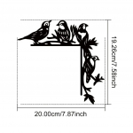 1 tk metallist Four Birds seinakleebised &ndash; dekoratiivne uksenurk ja raam, elegantne seinakaunistus stiilsete nurgaaktsentide jaoks helehall v&auml;rv