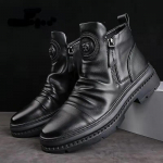 Mood Uus Luksus Meeste Pahkluusaapad Briti Stiilis K&otilde;rge S&auml;&auml;rega Meeste Kingad Mootorrattur Nahksaapad Lukuga Retro Meeste Saapad Zapatillas Hombre 42