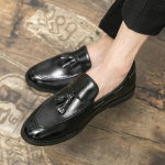 Mood Klassikalised Meeste Vabaaja Loaferid S&otilde;idukingad Moccasin Mood Meeste Mugavad S&uuml;gisesed Nahkkingad Meeste Laisad Tuttidega Kleidikingad 6 must