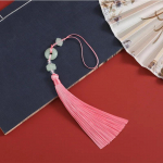 Kaunid tutid Traditsiooniline Imitatsioon Jade V&auml;rvilised pol&uuml;estertutid Kodukaunistus K&auml;sit&ouml;&ouml; Kokkupandav Lehviku Ornament punane