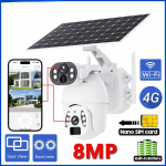 4K 4G Juhtmevaba Kaamera 8MP WiFi Kahepoolse Objektiiviga Suum P&auml;ikesepaneeliga Inimese/Looma Tuvastus PTZ Turvakaamera Only WiFi Camera