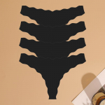 4 tk &Otilde;mblusteta kuduv aluspesu Naiste &uuml;lipehmed alusp&uuml;ksid Seksikad hingavad tugevad stringid Naiste madala v&ouml;&ouml;kohaga veniv G-String T-selg S&4pcs