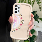 V&auml;rvitud mustriga Big Wave Edge pehmest silikoonmaterjalist Macaron telefoni&uuml;mbris, p&otilde;rutuskindel kaitsev kummist korpus Samsung Xiaomi Poco Redmi jaoks Samsung S21 FE 5G sinine