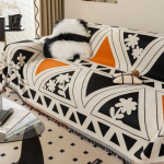 Moodne diivanipadja kate Kahepoolne diivanikate &scaron;enill must valge diivani kate Kaitse diivan katte tekk 180X130