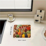 1 tk Kummist k&ouml;&ouml;gimaitseaine, tr&uuml;kitud n&otilde;udekuivatusmatt &ndash; libisemiskindel, imav, ruumis&auml;&auml;stlik &auml;ravoolupadi. 30X40cm