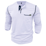 Meeste pikkade varrukatega Henley s&auml;rgid puuvillased pulloverid, v&auml;rvide sobivus kootud T-s&auml;rgi n&ouml;&ouml;bid &Uuml;markaelusega rinnataskuga topsid Stiilsed igap&auml;evased vabaaja meesteriided L