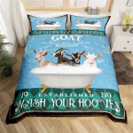 Naljakas taluloomade tekikott mikrokiust talumaja kukk siga kits lehm tekkikott sinine roheline romb geomeetriline voodipesukomplekt 135x200cm 2pcs