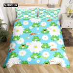 Multikas Konn Tekikoti Komplekt Heleroheline Multikas Konnad Armas Kiil Loom Voodipesukomplekt Lapsele &Uuml;heinimesevoodi Suurus Pol&uuml;ester Tekikott EU single(135x200cm)