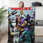 Diivanitekid talveks A-Roblox m&auml;ng Soe p&otilde;lve fliis Telkimine Kohandatud voodi Kohevad Pehmed Tekid Mikrokiust Voodipesu Kuningasuurus 30x40in
