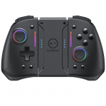 KS42 Juhtmevaba m&auml;ngupult Nintendo Switchi/OLEDi jaoks, M&auml;ngukontroller Switchile Bluetoothiga &Auml;ratus 6-teljeline Joypad Metallist juhtkang Package:14.8*14.7*6.7cm must