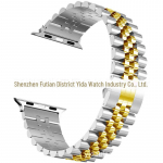 &Uuml;hilduv roostevabast terasest rihm Apple Watchi 8/7/6/5/Ultra jaoks 42/44/45/46/49mm h&otilde;be/kuld