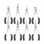 8 tk/komplekt s&uuml;sinikterasest ehete tangide komplektid Mini ehtetangid lamedad / terava ninaga 5-tollised minidiagonaaltangid k&auml;sit&ouml;&ouml;riistade komplekt