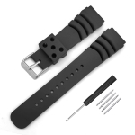 Seiko kella vahetusrihm paigalduslaius 20mm 22mm veekindel kummist rihm sukeldumiseks kummist rihm DAL0BP SKA293J2 SKA291J1 must