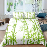 Bambusest tekikotikomplekt Bambusest okste voodipesukomplekt Puuprindiga tekikott Luksuslik retro lilleline stiil Voodikate Queen Size 135X200cm-2pcs white