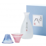 Toyo Sasaki Glass K&uuml;lma Sake Komplekt Shofuku Tass Fuji Valmistatud Jaapanis Tass 35ml Sake Kuri 270ml Sinine Punane Valge 3-osaline komplekt L&auml;bim&otilde;&otilde;t K&uuml;lma Sake L&auml;bim&otilde;&otilde;t cm M&auml;gi. & &
