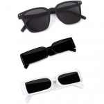 Sheomy Unisex Combo pakkumine 3 tooni prillidega ruudukujulised p&auml;ikeseprillid ristk&uuml;lik retro vintage kitsad naised::Mehed, NV-BFA2-PV9L