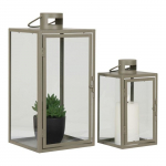 Lanterne en m&eacute;tal et verre verte - Lot de 2 - HOUSE NORDIC Corfu