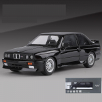 1/24 BMW M3 E30 M&auml;nguauto Mudel Valatud Metallist S&otilde;iduk Miniatuur Tagasit&otilde;mmatav Heli Valgus Avatavad Uksed Kollektsioon Kingitus Lapsele Poistele must