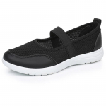 Naiste mugavad treeningtossud reguleeritava pahkluurihmaga, vabaaja libisemiskindlad hingavad jalan&otilde;ud, kerged Mary Jane'i baleriinikingad naistele 36 must