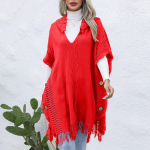 S&uuml;gis- ja talvine naiste vest vaba V-kaelus kapuutsiga pullover-s&auml;rgiga sviiter Vest Cape jope pikas osas One size must