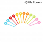 Plastikust puuviljakahvel Minimultikas laste suupistekoogid, magustoidud Bento jaoks little flower