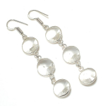 White Topaz Handmade 925 Sterling Silver Jewelry Earring 2.84 b2y61