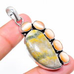Bumble Bee Jasper, Monalisa 925 Sterling Silver Gift Pendant 2.17 w6w04