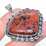 Mahogany Obsidian Handmade 925 Sterling Silver Jewelry Pendant 1.97 u1s01