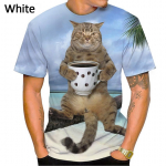 2025. aasta uus loominguline 3D-printimisega kassi T-s&auml;rk Unisex &uuml;mara kaelaga vabaaja naljakas t&auml;navastiilis pullover T-s&auml;rk S