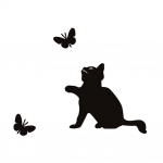 1 PC Cat Butterfly Prinditud PVC veekindlad isekleepuvad eemaldatavad seinakleebised