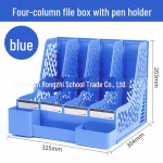 Kontorilaua korraldaja : Dokumendiriiul, Korv, Kaustialus, &Otilde;pilase raamatuhoidik