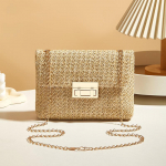 Crossbody kott naistele ketirihmaga suvine ranna&otilde;lest klapiga k&auml;ekott Stiilne aksessuaaridega &otilde;lakott p&auml;evast &otilde;htusse r&otilde;ivaste jaoks 21x5x14cm beež