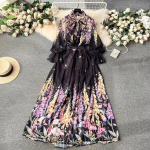 Kevadsuvise lilleprintiga sifonki Holiday Beach kaheosaline komplekt naiste vibukraega, lainetav varrukas&auml;rk, &uuml;laosa + pitsiline v&ouml;&ouml;, maksiseeliku &uuml;likond S valge