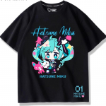 Teise dimensiooni anime Hatsune Miku moesuund uus puuvillane l&uuml;hikeste varrukatega T-s&auml;rk Unisex L