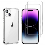Coque antichoc pour iPhone 15 et 2 Verres Tremp&eacute; Film Protection Ecran Phonillico&reg;