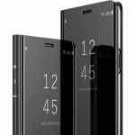 Kaitse&uuml;mbris Huawei P30 Lite jaoks Clear View Klapp-&uuml;mbris P&otilde;rutuskindel Peegel&uuml;mbris Flip Case Nutika Alusega Kaanus HuaWei P30 Lite jaoks Must