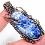 Sodalite Handmade Copper Wire Wrap Jewelry Pendant 2.56 a5a41