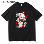 Kaedehara Kazuha Genshin Impact T-s&auml;rk Unisex Harajuku Aesthetic Cartoon Graphic Tees S&auml;rgid Unisex Casual Suurem&otilde;&otilde;tmeline puuvillane T-s&auml;rk 2XL