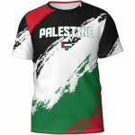 Mood Palestiina Lipu Jalgpalli T-s&auml;rgid Trend Suvine L&uuml;hikese Varrukaga Rahvuslik Embleem 3D-tr&uuml;kiga Spordi T-s&auml;rgid Vabad Hingavad Topid 2XL