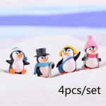 4 tk/komplekt DIY k&auml;sit&ouml;&ouml; Mini talvine pingviin Miniatuurne figuur J&otilde;ulukujud Haldjaaia Gnoomid Sammal Terrariumid Dekoratsioon