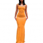 Naiste paeltega kleit varrukateta ruudukujulise kaelusega slim-fit p&otilde;randapikkuses kleit &uuml;hev&auml;rviline kontoripeo pulma seksikas kleit M roosa