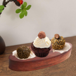 Multiuse Wooden Tray in Oval Shape for Sushi, Fruits, and Treats 13cmx5cmx2cm