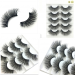 Luksuslik meik 5 paari 3D kunstripsmed Strip Eyelashes Long Natural Party must